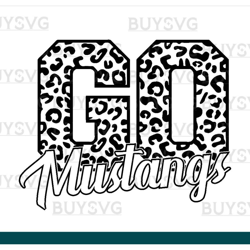 Mustangs SVG PNG Digital file Download Black Go Leopard
