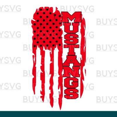 Mustangs SVG PNG Digital file Download FLAG 4