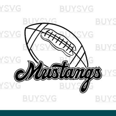 Mustangs SVG PNG Digital file Download FOOTBALL LINNED