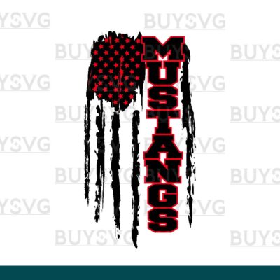 Mustangs SVG PNG Digital file Download Flag 1
