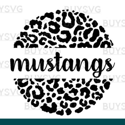 Mustangs SVG PNG Digital file Download LEOPARD CIRCLE