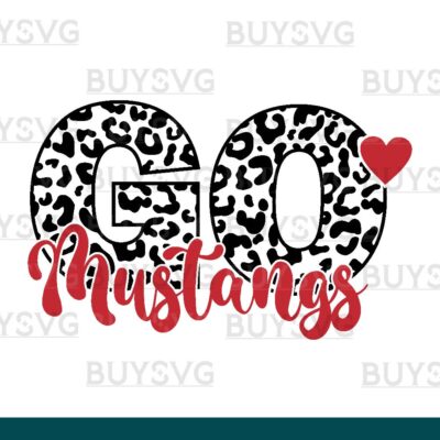 Mustangs SVG PNG Digital file Download LEOPARD CIRCLE GO