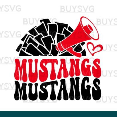 Mustangs SVG PNG Digital file Download POMPOM CHEER