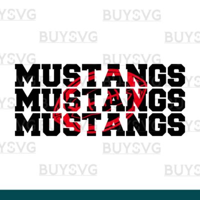 Mustangs SVG PNG Digital file Download Stack 3 Football 1
