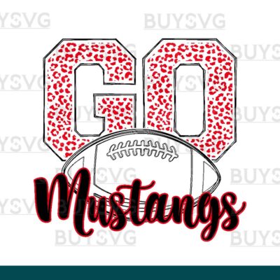 Mustangs SVG PNG Digital file Download go football lower outlined