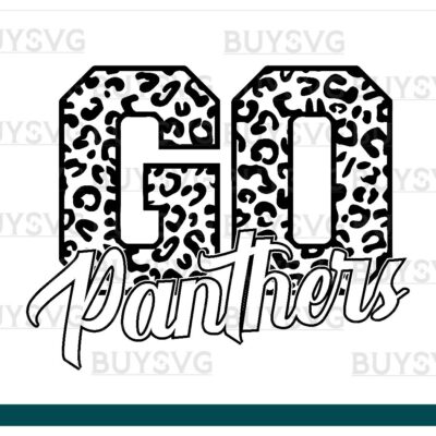 Panthers SVG PNG Digital file Download Black Go Leopard