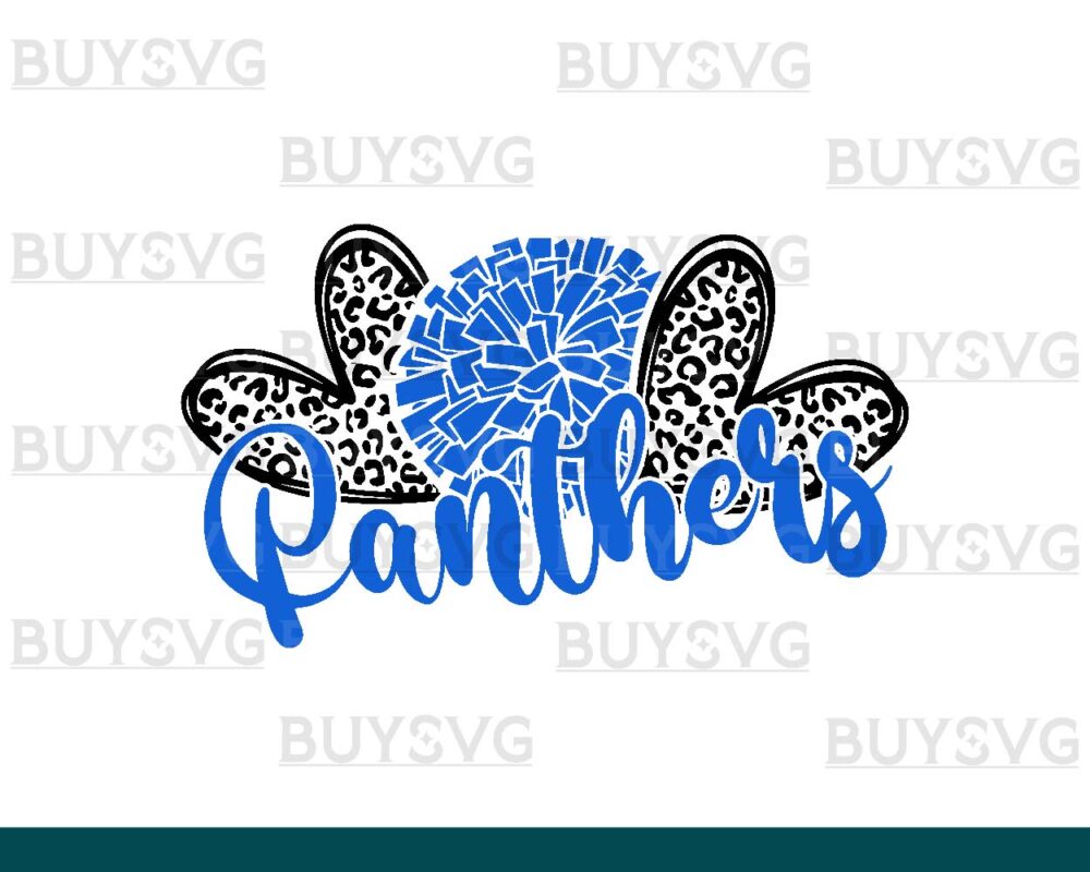Panthers SVG PNG Digital file Download HEART POMPOM HEART