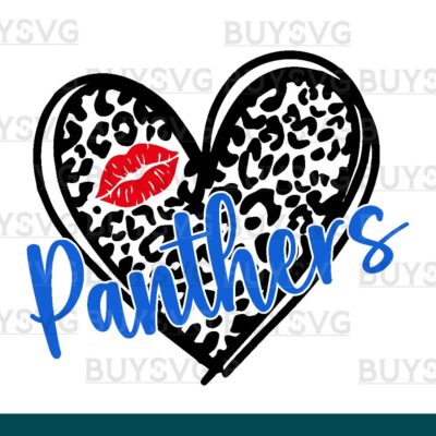 Panthers SVG PNG Digital file Download LEOPARD HEART LIPS