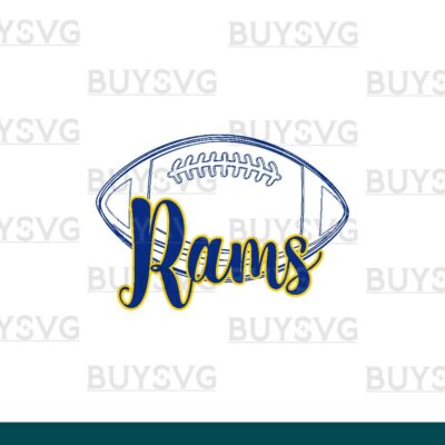 Rams SVG PNG Digital file Download football lower outlined