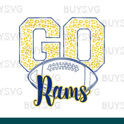 Rams SVG PNG Digital file Download go football lower outlined