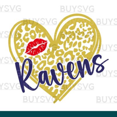 Ravens SVG PNG Digital file Download LEOPARD HEART LIPS
