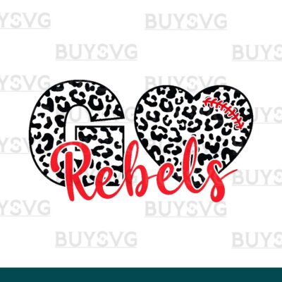 Rebels SVG PNG Digital file Download LEOPARD GO HEART FOOTBALL