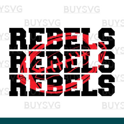 Rebels SVG PNG Digital file Download Stack 3 Football 1