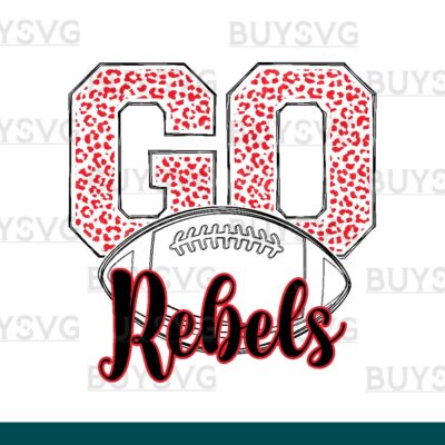Rebels SVG PNG Digital file Download go football lower outlined