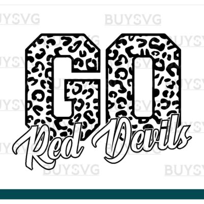 Red devils SVG PNG Digital file Download Black Go Leopard