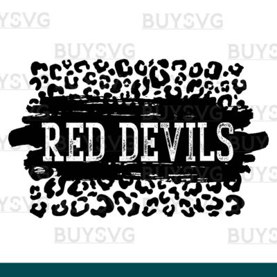Red devils SVG PNG Digital file Download LEOPARD PATCH