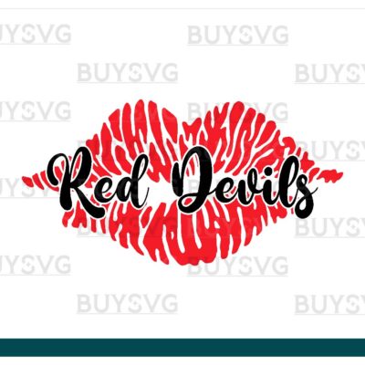 Red devils SVG PNG Digital file Download LIPS 1