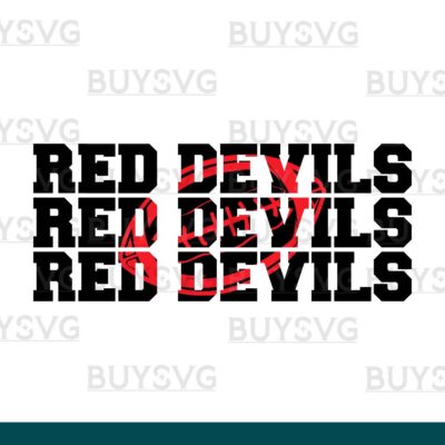 Red devils SVG PNG Digital file Download Stack 3 Football 1