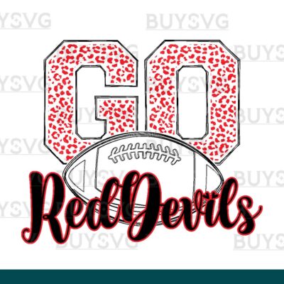 Red devils SVG PNG Digital file Download go football lower outlined