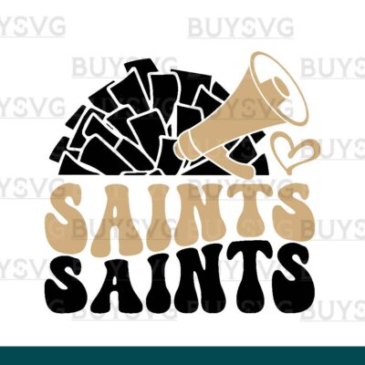 Saints SVG PNG Digital file Download POMPOM CHEER