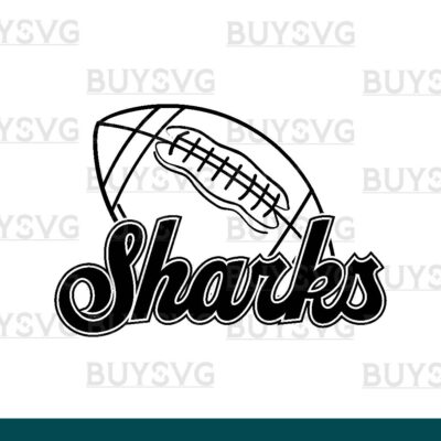Sharks SVG PNG Digital file Download FOOTBALL LINNED