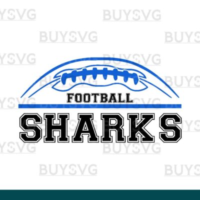 Sharks SVG PNG Digital file Download FOOTBALL TOP