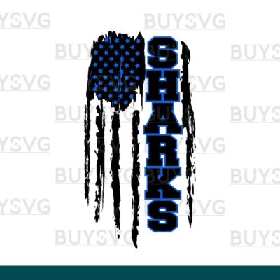 Sharks SVG PNG Digital file Download Flag 1