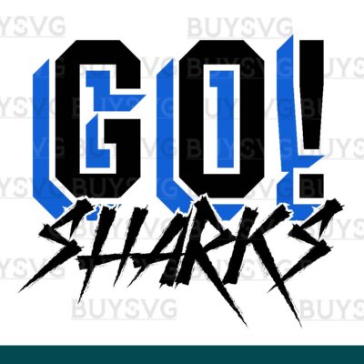 Sharks SVG PNG Digital file Download GO Cheering 2