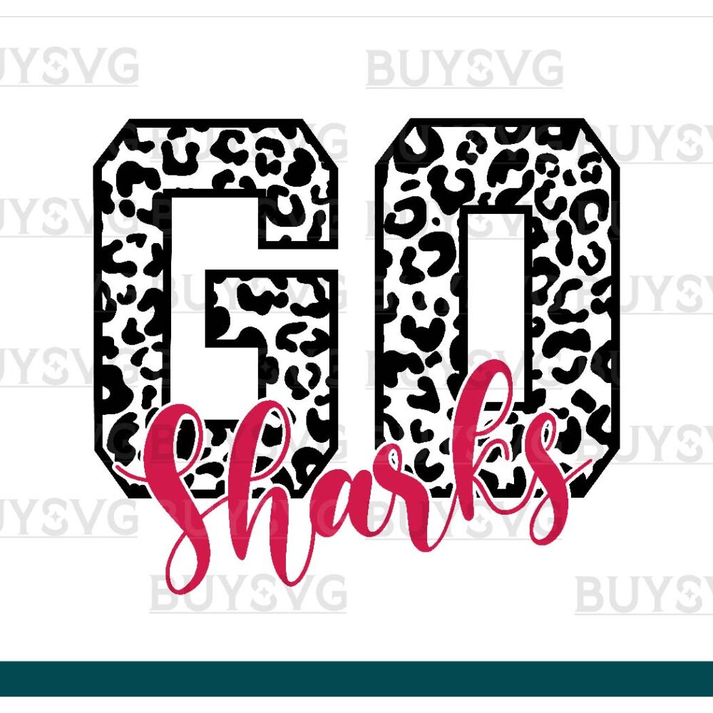 Sharks SVG PNG Digital file Download GO LONG