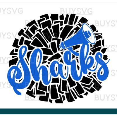 Sharks SVG PNG Digital file Download POMPOM