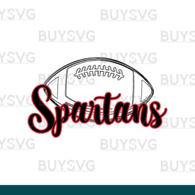 Spartans SVG PNG Digital file Download football lower outlined