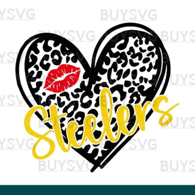 Steelers SVG PNG Digital file Download LEOPARD HEART LIPS