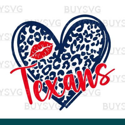 Texans SVG PNG Digital file Download LEOPARD HEART LIPS
