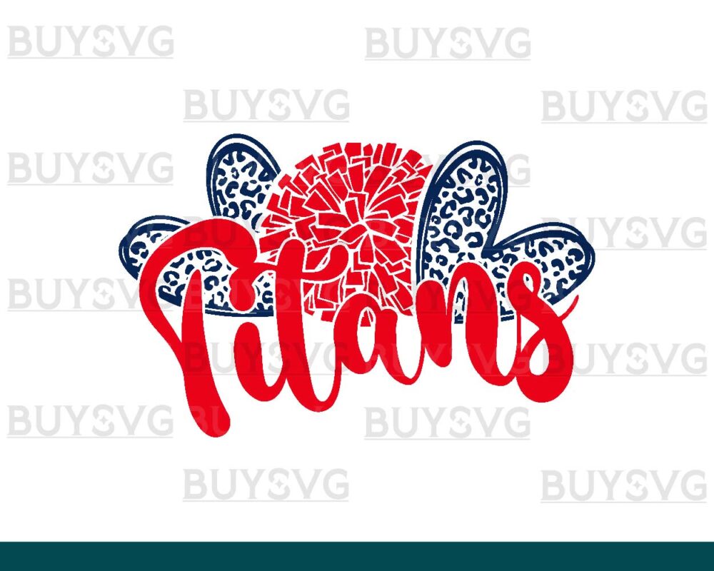 Titans SVG PNG Digital file Download HEART POMPOM HEART