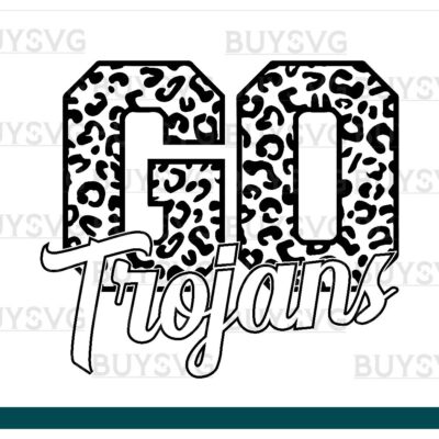 Trojans SVG PNG Digital file Download Black Go Leopard