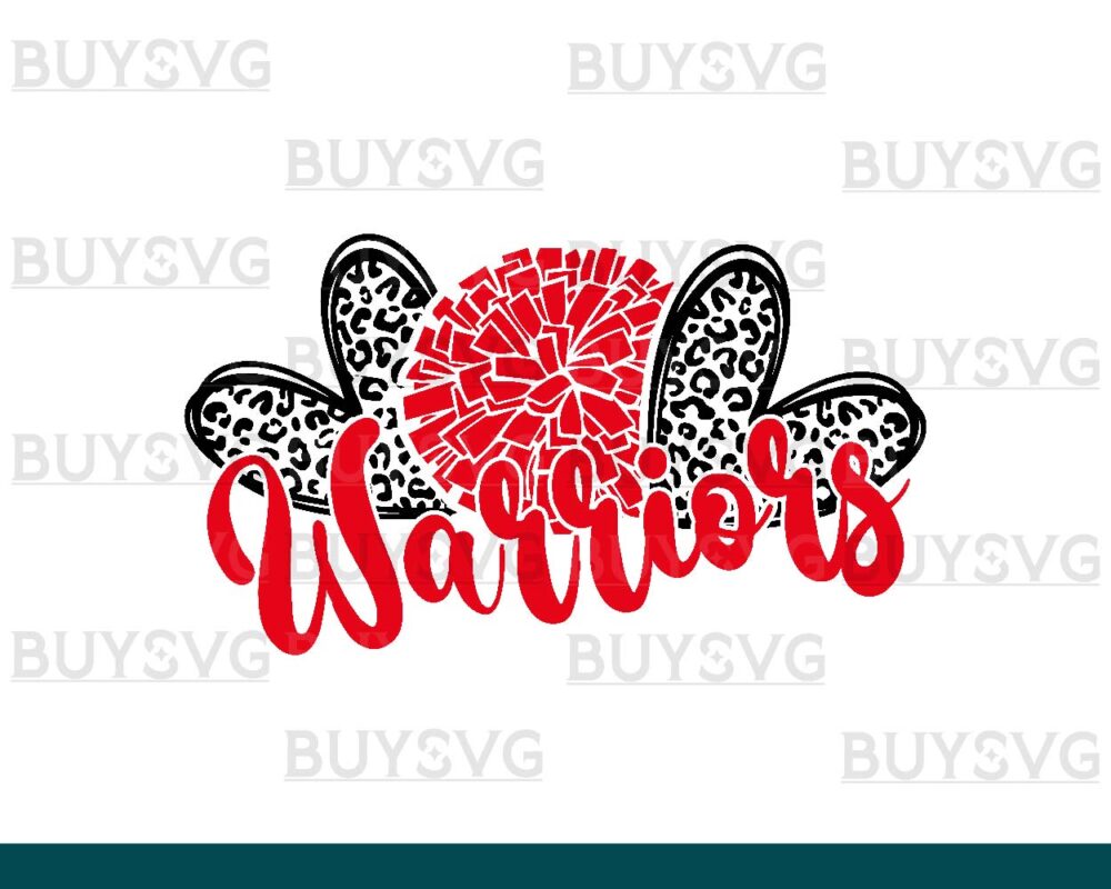 Warriors SVG PNG Digital file Download HEART POMPOM HEART