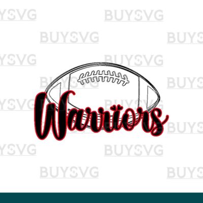 Warriors SVG PNG Digital file Download football lower outlined
