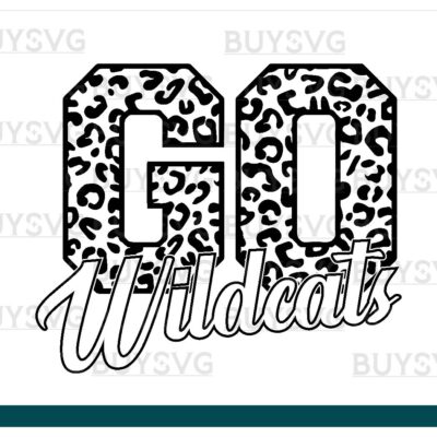 Wildcats SVG PNG Digital file Download Black Go Leopard