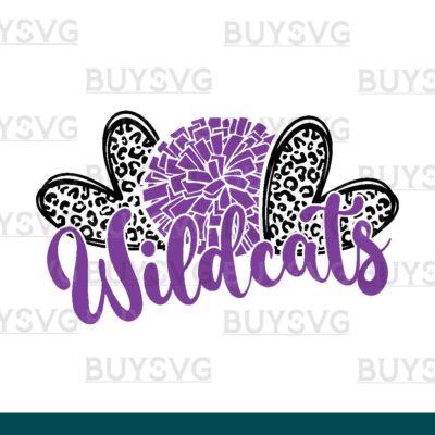 Wildcats SVG PNG Digital file Download HEART POMPOM HEART