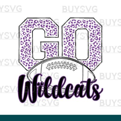 Wildcats SVG PNG Digital file Download go football lower outlined