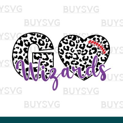 Wizards SVG PNG Digital file Download LEOPARD GO HEART FOOTBALL