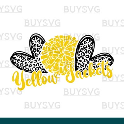 Yellow jackets SVG PNG Digital file Download HEART POMPOM HEART