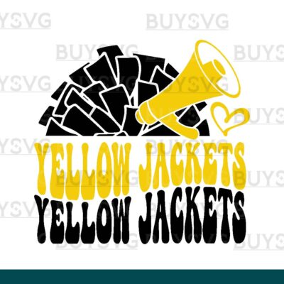 Yellow jackets SVG PNG Digital file Download POMPOM CHEER